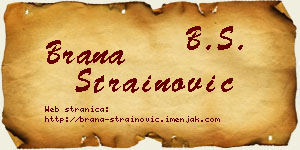 Brana Strainović vizit kartica